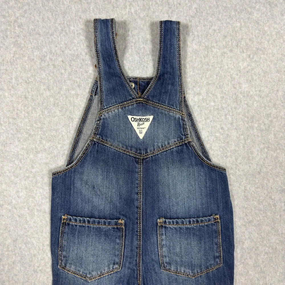 OshKosh Bgosh Kids Blue Denim Heart Pocket Overalls 3T OKT23769-3T